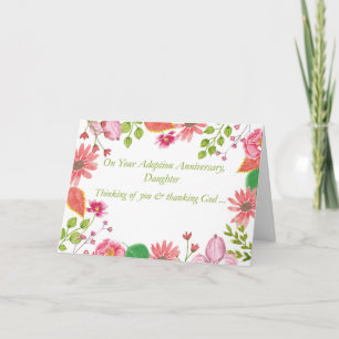 Daughter Adoption Jubileum Waterverf Flowers R Kaart