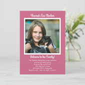 Daughter Adoption Photo Party Invitation Kaart (Staand voorkant)