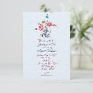 Daughter Afstuderen Tea Celebration Invitation Kaart