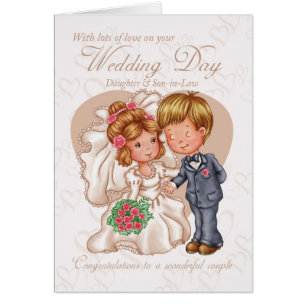 Daughter and New Son-in-law Wedding Day Card met