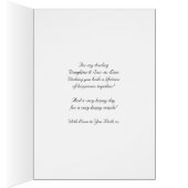 Daughter and New Son-in-law Wedding Day Card met (Binnen (Rechts))