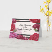 Daughter and Son-in-Law Wedding Anniversary Roses, Kaart (Gele Bloem)