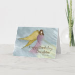 Daughter Angel Birthday Blue Kaart<br><div class="desc">Een prachtige roze engel met gouden vleugels op een blauwe achtergrond. Wat een prachtige religieuze kaart om je dochter een gelukkige verjaardag te wensen. Stuur haar je beste wensen op haar speciale dag met deze illustratie van God en begeleiding van Sandra Monier.</div>