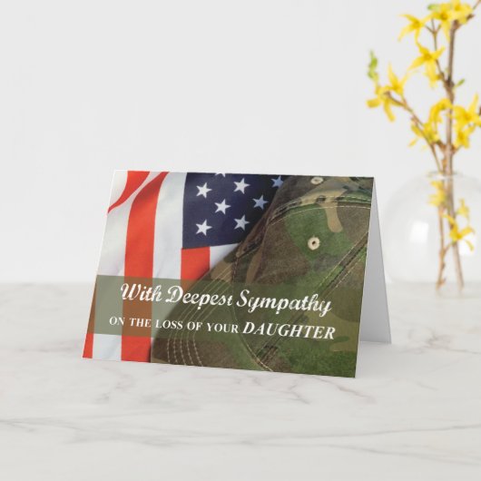 Daughter Army Militaire Soldaat Sympathie Pet & Vl Kaart (Gele Bloem)