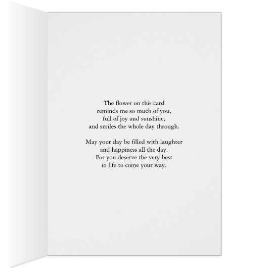 Daughter Birthday Beauful Pink Rose (Binnen (Rechts))