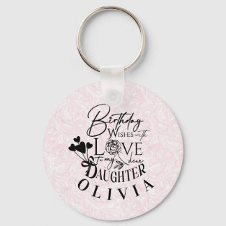 Daughter  Birthday Calligraphy Custom Name  Modern Sleutelhanger
