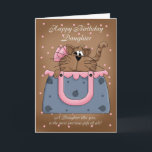 Daughter Birthday Card - Cute Cat Purse Pet Kaart<br><div class="desc">Daughter Birthday Card - Cute Cat Purse Pet</div>