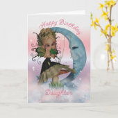 Daughter Birthday Card met juffrouw en kikker Pr Kaart (Gele Bloem)