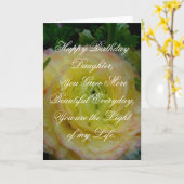 Daughter Birthday Card met mooi sentiment Kaart (Gele Bloem)