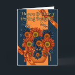 Daughter Birthday Card - Sunflower and Dragonfly Kaart<br><div class="desc">Daughter Birthday Card - Sunflower and Dragonfly</div>