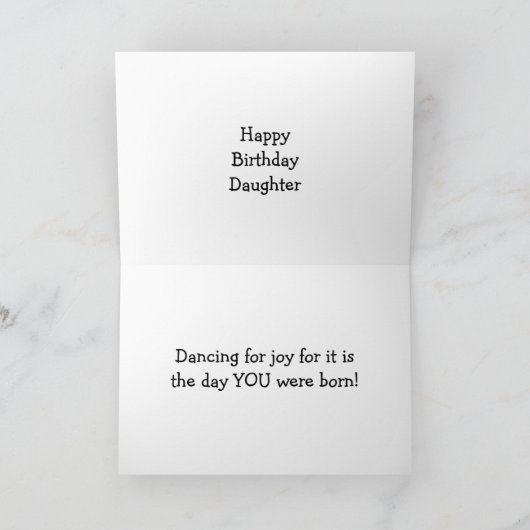 DAUGHTER BIRTHDAY DANCE KAART (Binnen)