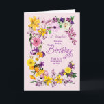 Daughter Birthday Flower Lijst Card Kaart<br><div class="desc">Een florale verjaardagskaart die een geweldige verjaardag voor een dochter wenst. Een lijst van vele soorten bloemen met een hartverwarmende boodschap om een prachtige verjaardag te hebben.</div>