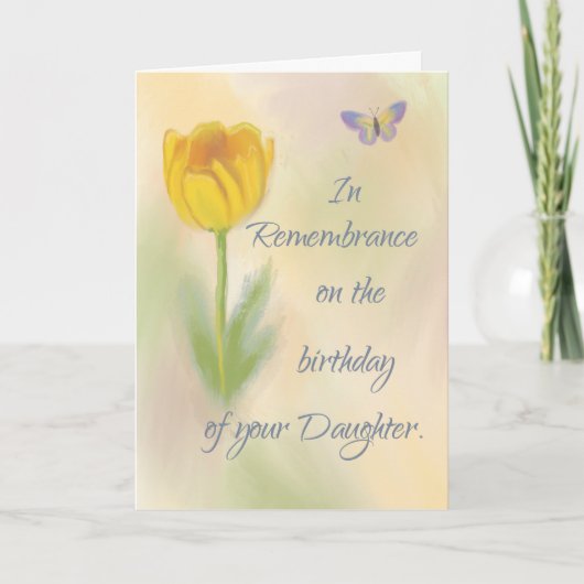 Daughter Birthday Herinnering Waterverf Flower Kaart (Voorkant)