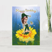 Daughter, Birthday Kaart - Fantasy Schattige Elf o (Voorkant)