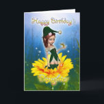 Daughter, Birthday Kaart - Fantasy Schattige Elf o<br><div class="desc">Daughter,  Birthday Kaart - Fantasy Schattige Elf op Zonnebloem Daughter, </div>