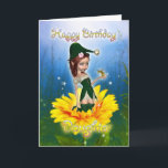 Daughter, Birthday Kaart - Fantasy Schattige Elf o<br><div class="desc">Daughter,  Birthday Kaart - Fantasy Schattige Elf op Zonnebloem Daughter, </div>
