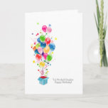 Daughter Birthday-kaarten, kleurrijke ballonnen Kaart<br><div class="desc">Een kleurrijke illustratie met kleurrijke verschillende vormballonnen die uit een magische cadeaudoos barsten. Kinda-vreugde,  geluk en kleurrijke uitbarsting! Een kleurrijk verjaardagsgeschenk voor je kleine dochter op haar speciale dag. Ik wil haar wel glimlachen. Het binnenbericht kan gemakkelijk worden aangepast.</div>