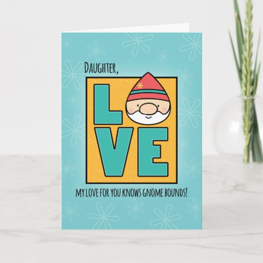 Daughter Birthday, Love Gnomen No Bounds Kaart (Voorkant)