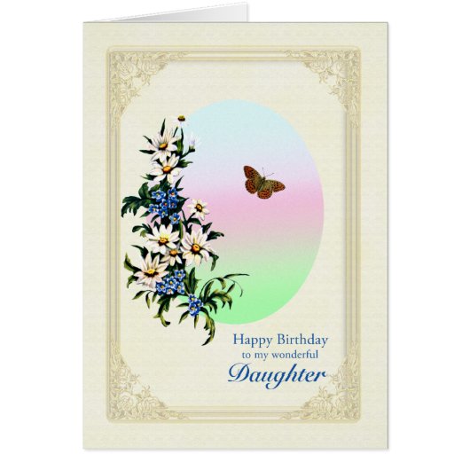 Daughter Birthday met Flowers (Voorkant)