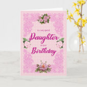 Daughter Birthday met roze Roses Kaart (Gele Bloem)