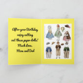 Daughter Birthday Paper Dolls Kaart (Binnen)