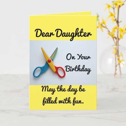 Daughter Birthday Paper Dolls Kaart (Gele Bloem)