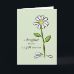 Daughter Birthday, Religieuze Green Daisy Flower A Kaart<br><div class="desc">Breng een glimlach naar je dochter voor alles wat ze is en doet voor jou. Je waardeert haar als een geschenk van God in je leven.</div>