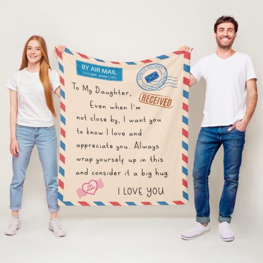 Daughter Blanket Gift van moeder en vader Fleece Deken (In situ)