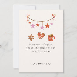 Daughter Christmas Card Cute Personalized Feestdagenkaart