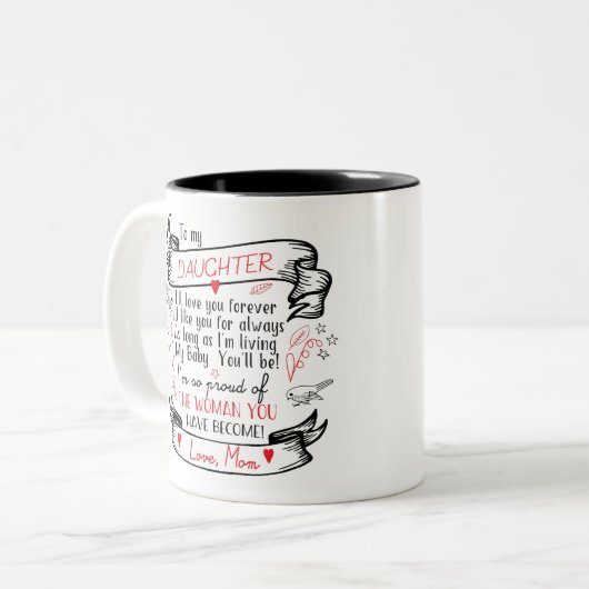 Daughter Coffee Mok Gift van Proud Mam (Voorkant links)