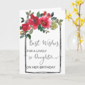 Daughter Custom Floral Waterverf Birthday Kaart (Gele Bloem)