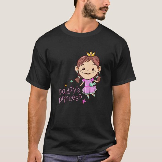 Daughter Daddys Princess Girl First Father's Day T-shirt (Voorkant)