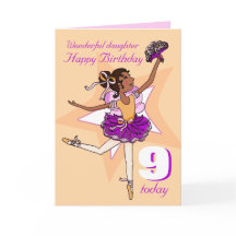 Daughter dark hair ballerina jarig paars