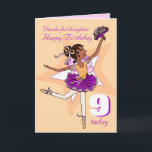Daughter dark hair ballerina jarig paars kaart<br><div class="desc">Een modern,  donker haar dansend ballerina 9th of je eigen wenskaart op de verjaardag. Pas dit object aan je wensen aan. Andere overeenkomende aangepaste verjaardagscategorieën voor meisjes zijn ook beschikbaar. Enkel ontworpen en geïllustreerd door Sarah Trett voor www.mylittleeden.com</div>