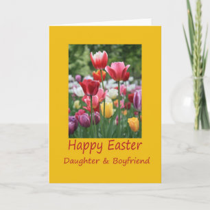 Daughter- en Boyvriend Happy Easter Tulip-kaart Feestdagen Kaart