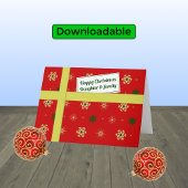 Daughter- en familieredeslag voor rode kerst feestdagen kaart