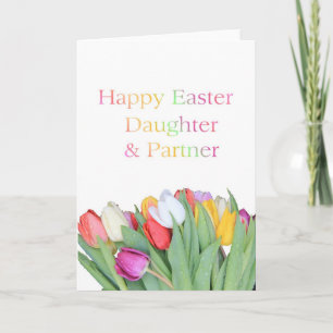 Daughter- en Partner Happy Easter Tulip-kaart Feestdagen Kaart