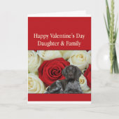 Daughter & Family Glossy Grizzly Valentijn Feestdagen Kaart (Voorkant)