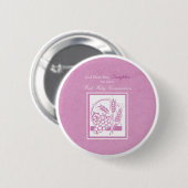 Daughter First Community, Roze Ronde Button 5,7 Cm (Voorkant /achterkant)