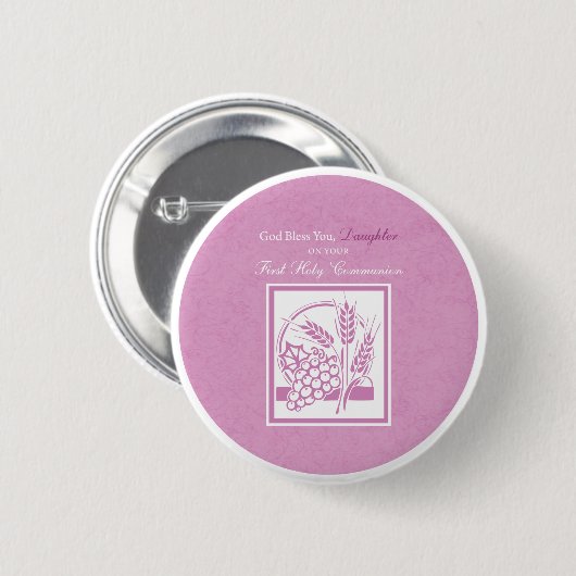 Daughter First Community, Roze Ronde Button 5,7 Cm (Voorkant /achterkant)