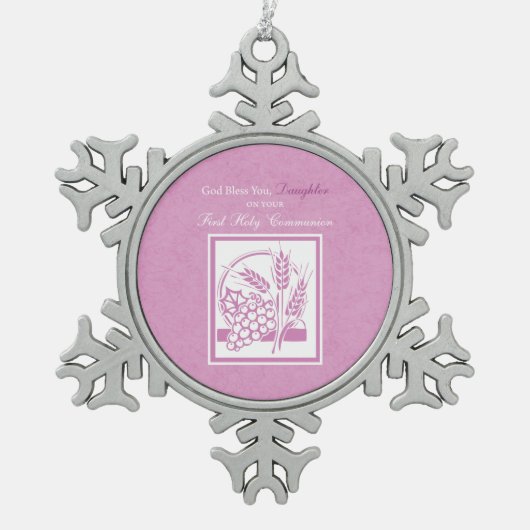 Daughter First Community, Roze Tin Sneeuwvlok Ornament (Voorkant)