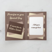 Daughter foto naam bruine crème verjaardag kaart (Binnen)