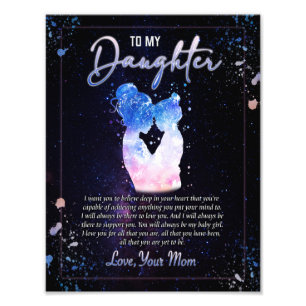 Daughter Gifts   Brief aan mijn dochter van mama Foto Afdruk