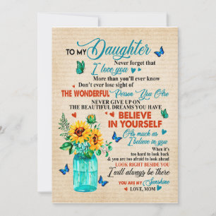 Daughter Gifts Brief aan mijn dochter van mama Kaart