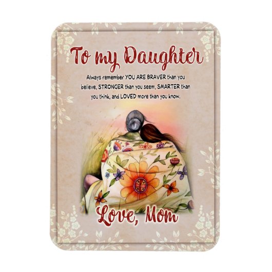 Daughter Gifts | Brief aan mijn dochter van mama Magneet (Verticaal)