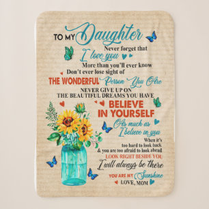 Daughter Gifts Brief aan mijn dochter van mama Sherpa Deken