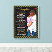 Daughter Gifts | Brief aan mijn dochter van papa Canvas Afdruk (Insitu (Houten vloer))
