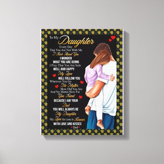 Daughter Gifts | Brief aan mijn dochter van papa Canvas Afdruk (Voorkant)