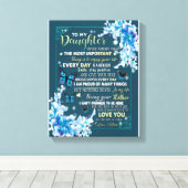 Daughter Gifts | Brief aan mijn dochter van papa Canvas Afdruk (Insitu (Houten vloer))