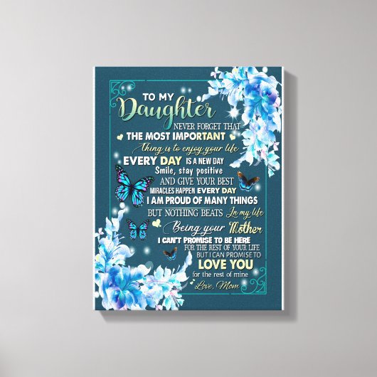 Daughter Gifts | Brief aan mijn dochter van papa Canvas Afdruk (Voorkant)